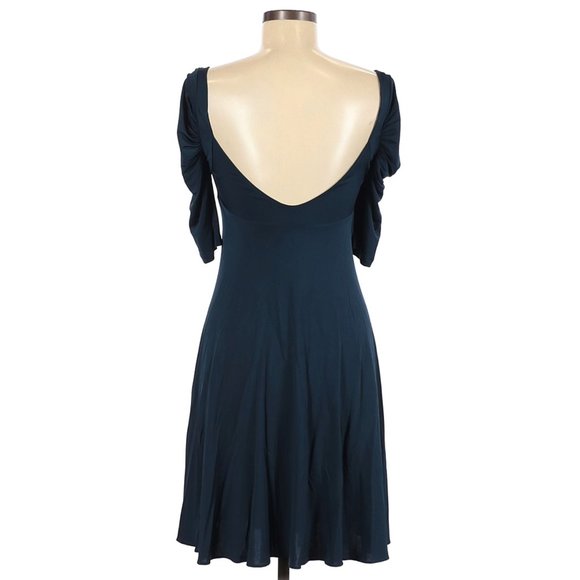 JUST CAVALLI Teal Blue Matte Jersey Dress sz 42/6 - Picture 3 of 10